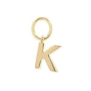 Molte K Letter Charm in Gold Plated Silver