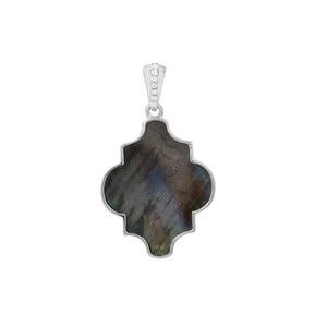 Labradorite Pendant with White Zircon in Sterling Silver 13.76cts