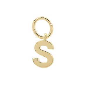 Molte S Letter Charm in Gold Plated Silver