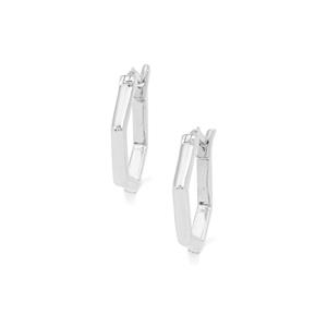 Molte Mini Hex Hoop Earrings in 9K White Gold