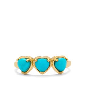 1.20ct Sleeping Beauty Turquoise 9K Gold Heart Ring