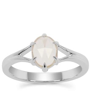 Rose Cut Plush Diamond Sunstone Ring in Sterling Silver 0.98ct