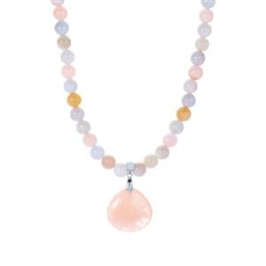 Multi-Colour Beryl & Morganite Sterling Silver Necklace ATGW 134.45cts