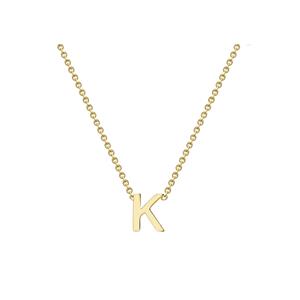 Letter 'K' Necklace  in 9K Gold 43cm/17'