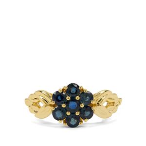 Natural Royal Blue Sapphire 9K Gold Ring 1.35cts