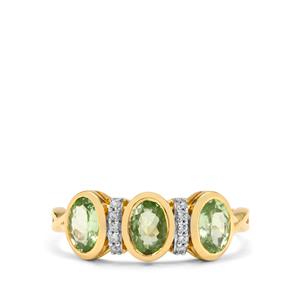 Kijani Garnet & White Zircon 9K Gold Ring ATGW 1.40cts