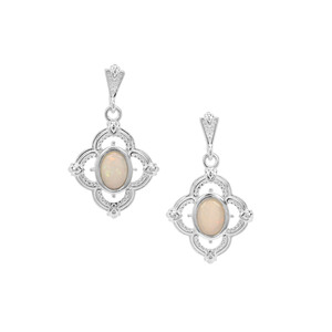 Coober Pedy Semi Black Opal Earrings in Sterling Silver 0.96ct