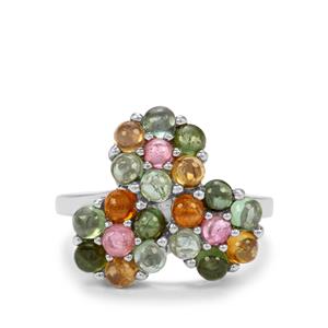 3.15ct Rainbow Tourmaline Sterling Silver Ring