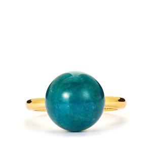 14cts Neon Apatite Gold Tone Sterling Silver Ring 