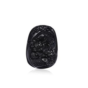 117.50cts Black Obsidian Carved Fish Loose Stone (N) 