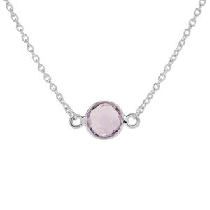 5.50cts Rose De France Amethyst Sterling Silver Necklace 