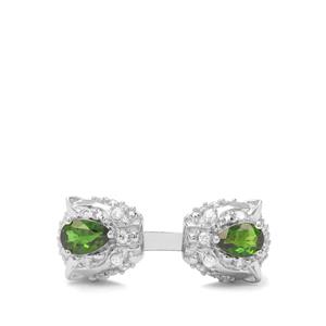 Chrome Diopside & White Zircon Sterling Silver Ring ATGW 1.85cts