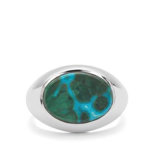 5.50cts Chrysocolla Malachite Sterling Silver Aryonna Ring 