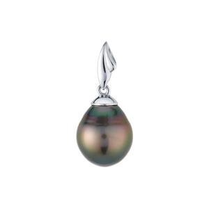 Tahitian Cultured Pearl Sterling Silver Pendant (12.50 x 10.50mm)