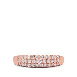 1/2ct Natural Blush Pink Diamonds 9K Rose Gold Ring