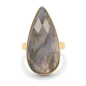 Paul Island Labradorite Ring in Gold Plated Sterling Silver 1855cts