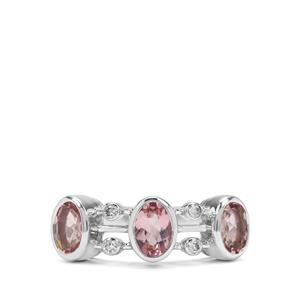 Cherry Blossom™ Morganite & Diamond 9K White Gold Tomas Rae Ring ATGW 1.25cts