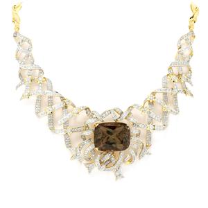 Csarite & Diamond 18k Gold Necklace MTGW 77.84cts