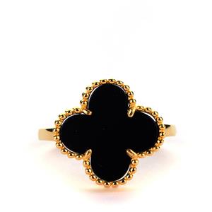 2.50ct Black Onyx Gold Tone Sterling Silver Ring