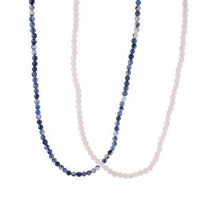 Rose Quartz & Sodalite Set of 2 Necklaces ATGW 500.00cts