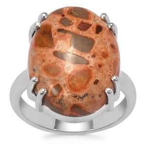 Mexican Jasper Ring in Sterling Silver 14.17cts