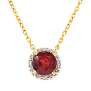 Malagasy Ruby & Diamond Midas Pendant Necklace ATGW 3.50cts (F)