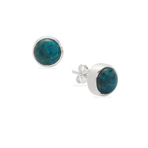 4.50cts Chrysocolla Sterling Silver Aryonna Earrings 