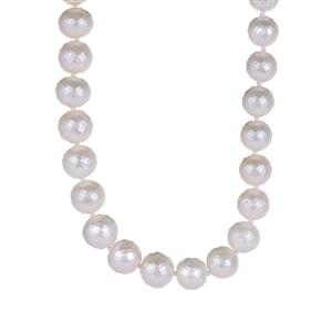 Komatsu Cultured Pearl & White Zircon Sterling Silver Necklace (10mm)