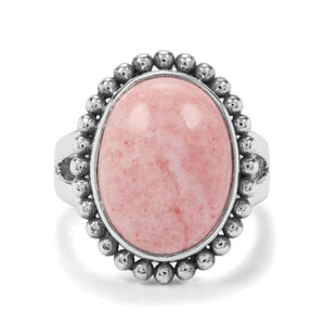 5.44ct Pink Lady Opal Sterling Silver Indus Valley Ring