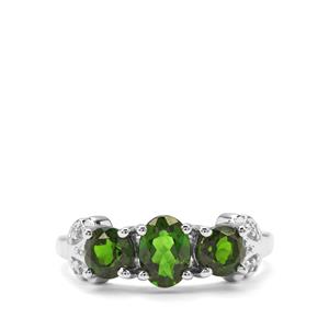 Chrome Diopside & White Zircon Sterling Silver Ring ATGW 2.02cts
