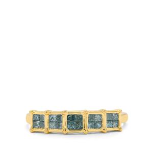 1/2ct Blue Lagoon Diamonds 9K Gold Ring