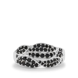 0.85ct Black Spinel Sterling Silver Ring
