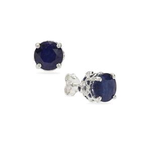 5.20cts Madagascan Blue Sapphire Sterling Silver Earrings (F)