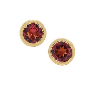 0.95ct Pink Tourmaline 9K Gold Earrings 