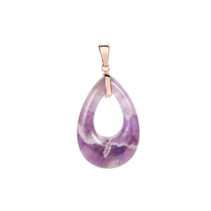 Banded Amethyst Pendant in Rose Tone Sterling Silver 19.50cts