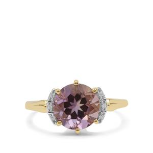 Anahi Ametrine Ring with White Zircon in 9K Gold 2.75cts