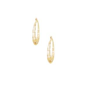 9K Gold Diamond Cut Creole Earrings 1.60g