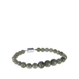 66cts Paul Island Labradorite Sterling Silver Graduated Bracelet with Magnetic Clasp