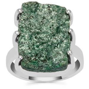 Fuchsite Drusy Ring in Sterling Silver 11cts