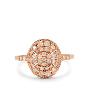 1/2ct Natural Pink Diamonds 9K Rose Gold Ring 