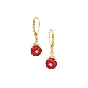 Rouge Torus Ring Lavis Topaz & Diamonds 9K Gold Earrings ATGW 3.55cts