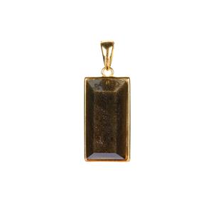 7.50ct Golden Obsidian Gold Tone Sterling Silver Pendant