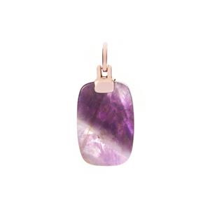 33.50ct Banded Amethyst Rose Tone Sterling Silver Pendant