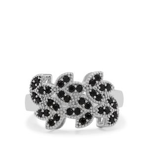0.70ct Black Spinel Sterling Silver Ring