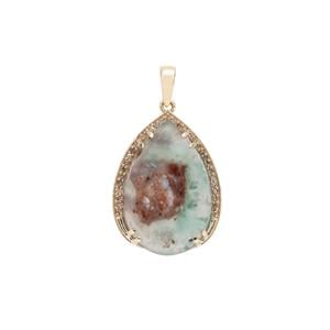 Aquaprase™ Pendant with Champagne Diamond in 9K Gold 14.10cts