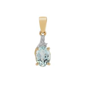Aquaiba™ Beryl Pendant with Diamond in 9K Gold 0.95ct