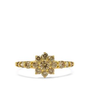 3/4ct Champagne Argyle Diamonds 9K Gold Ring
