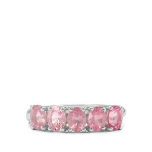 Mozambique Pink Spinel & White Zircon Sterling Silver Ring ATGW 1.83cts