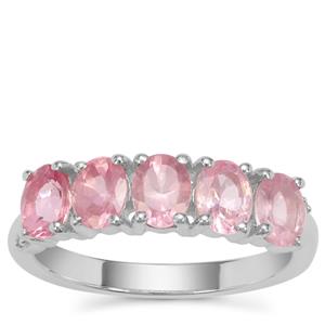 Mozambique Pink Spinel Ring with White Zircon in Sterling Silver 1.83cts