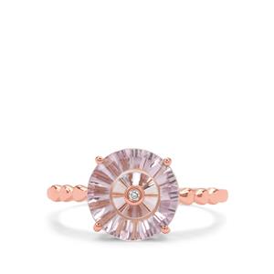 Lehrer Torus Rose De France Amethyst & Pink Diamond 9K Rose Gold Ring ATGW 2.65cts